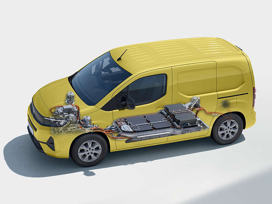 Наочна схема розташування електричного привода в Opel Combo Electric